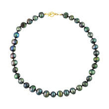 Load image into Gallery viewer, Black Fresh Water Pearls and Gold