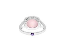 Load image into Gallery viewer, Rose Quartz Crystal & Amethyst Talisman Ring