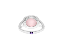 Load image into Gallery viewer, Rose Quartz Crystal &amp; Amethyst Talisman Ring