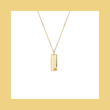 Load image into Gallery viewer, Birthstone Talisman Tag - November| Citrine 14Y Gold Tag Necklace with Chain
