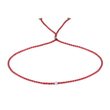 Load image into Gallery viewer, Erica Corte Atelier Red Wish Wristlet Bracelet- Symbol of unconditional Love, Unity and Friendship-Silk string with silver