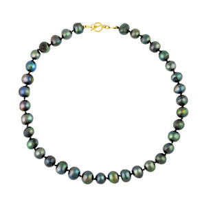 Black Fresh Water Pearls and Gold