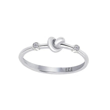 Load image into Gallery viewer, Love Knot Ring With White Topaz Two Stones