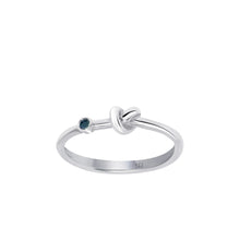 Load image into Gallery viewer, Love Knot Ring with One Blue Sapphires
