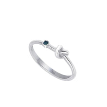 Load image into Gallery viewer, Love Knot Ring with One Blue Sapphires