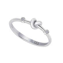 Load image into Gallery viewer, Love Knot Ring With White Topaz Two Stones