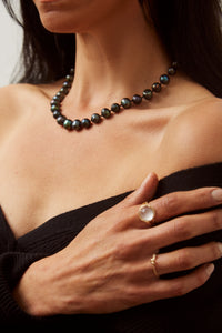 Black Fresh Water Pearls and Gold