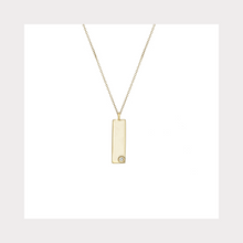 Load image into Gallery viewer, Birthstone Talisman Tag - April | Diamond 14Y Gold Tag Necklace with Chain