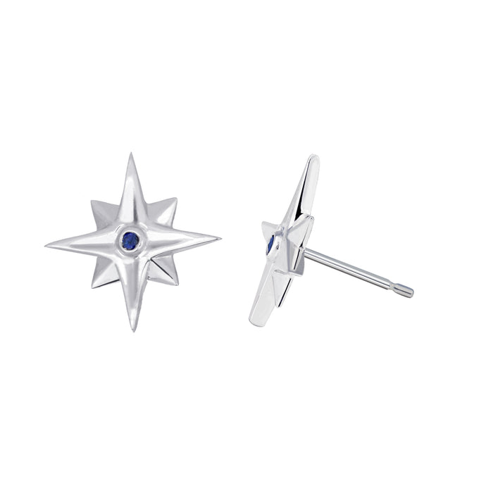 Star Earrings with Blue Sapphires - by Erica Corte Atelier