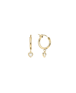Heart Mother of Pearl Hoops