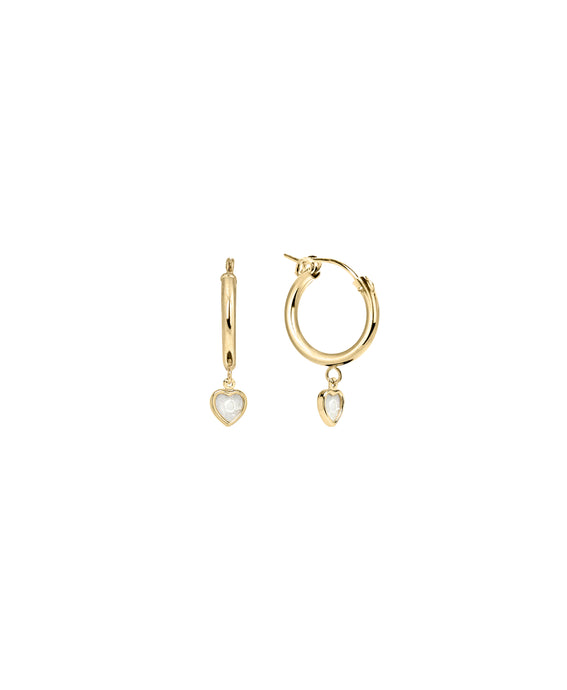 Heart Mother of Pearl Hoops