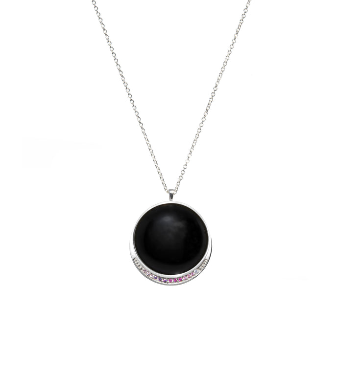 Black Obsidian Talisman Pendant with Gemstones