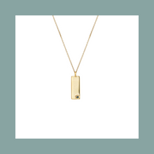 Load image into Gallery viewer, Birthstone Talisman Tag - June| Alexandrite 14Y Gold Tag Necklace with Chain