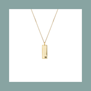 Birthstone Talisman Tag - June| Alexandrite 14Y Gold Tag Necklace with Chain