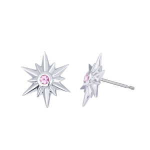 Sun Earrings with Pink Tourmalines