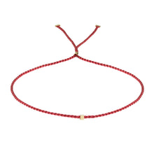 Load image into Gallery viewer, Erica Corte Atelier Red Wish Wristlet Bracelet- Symbol of unconditional Love, Unity and Friendship-Silk string with 18K Gold