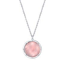 Load image into Gallery viewer, Rose Quartz Crystal Talisman Pendant with White Sapphires and Pink Tourmaline