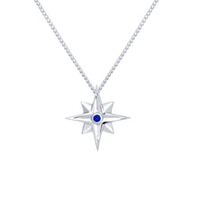 Load image into Gallery viewer, Sterling Silver Star Pendant Necklace with Blue Sapphire |  Erica Corte Atelier