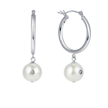 Load image into Gallery viewer, Moon Phase Earrings | Mother of Pearls, White Sapphires and Aquamarines.