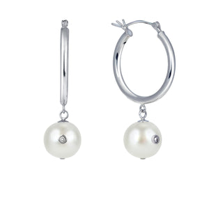 Moon Phase Earrings | Mother of Pearls, White Sapphires and Aquamarines.