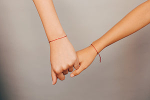 Erica Corte Atelier Red Wish Wristlet Bracelet- Symbol of unconditional Love, Unity and Friendship-Silk string with silver